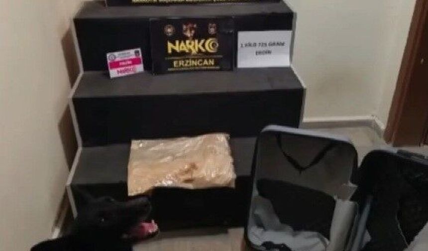 Erzincan'da 1 kilo 725 gram eroin ele geçirildi, 1 şüpheli tutuklandı