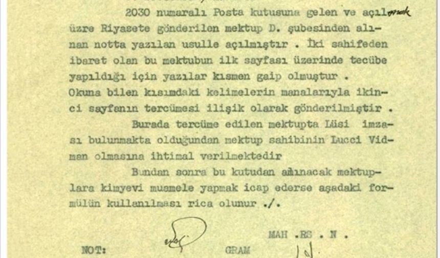 MİT gizli yazışmaların deşifre edilmesine ilişkin tarihi belgeyi paylaştı