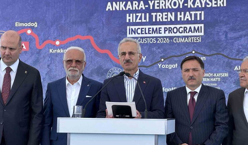 Bakan Uraloğlu: 'Yerköy - Kayseri Yüksek Hızlı Tren Projesi'nde işin yarısını tamamladık'