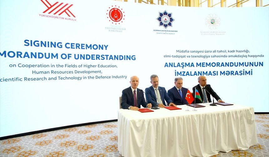 Azerbaycan ve Türkiye arasında savunma sanayisinde eğitim ve teknoloji işbirliği mutabakatı