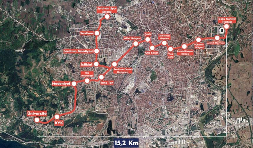 Bakan Uraloğlu: '15,2 kilometre uzunluğundaki Adapazarı-Serdivan Tramvay Hattımızı 19 istasyonla hizmete sunacağız'