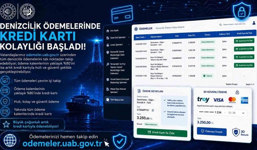 Bakan Uraloğlu: 'Denizcilik ödemelerinin yaklaşık yüzde 80'i kredi kartıyla çevrim içi yapılabiliyor'
