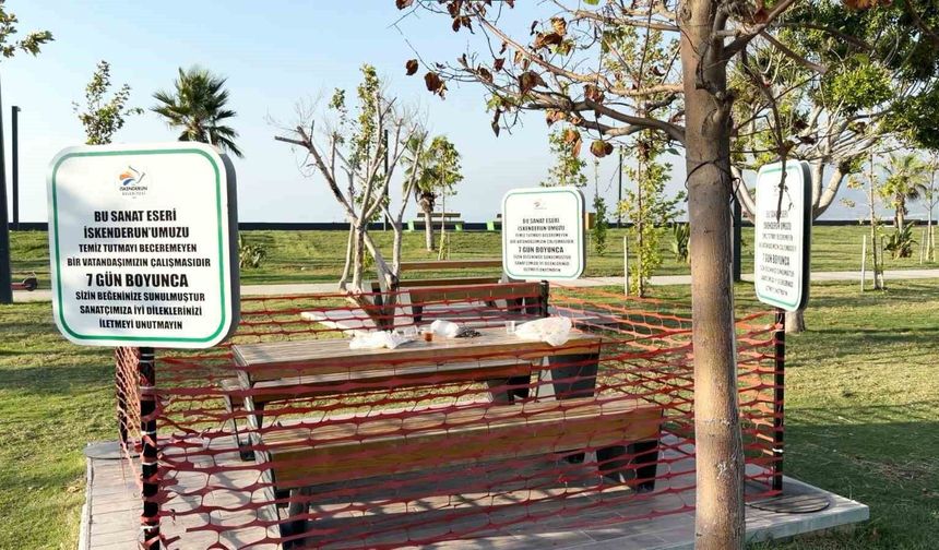 Çevre kirliliğine dikkat çekmek için vatandaşın bıraktığı pislik 'sanat eseri' olarak sergilenmeye başladı