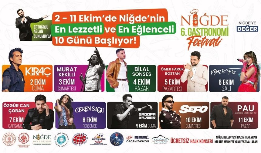 Niğde'de 10 gün sürecek Gastronomi Festivali başlıyor