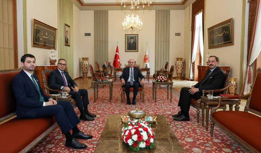 TBMM Başkanı Kurtulmuş, TÜRKPA Genel Sekreteri Ramil Hasan'ı kabul etti