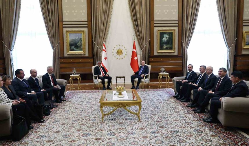 Cumhurbaşkanı Erdoğan, KKTC Cumhurbaşkanı Erhürman ile görüştü