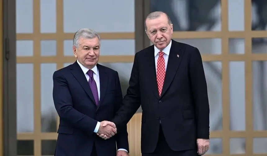 Cumhurbaşkanı Erdoğan, Özbekistan Cumhurbaşkanı Mirziyoyev ile bir araya geldi