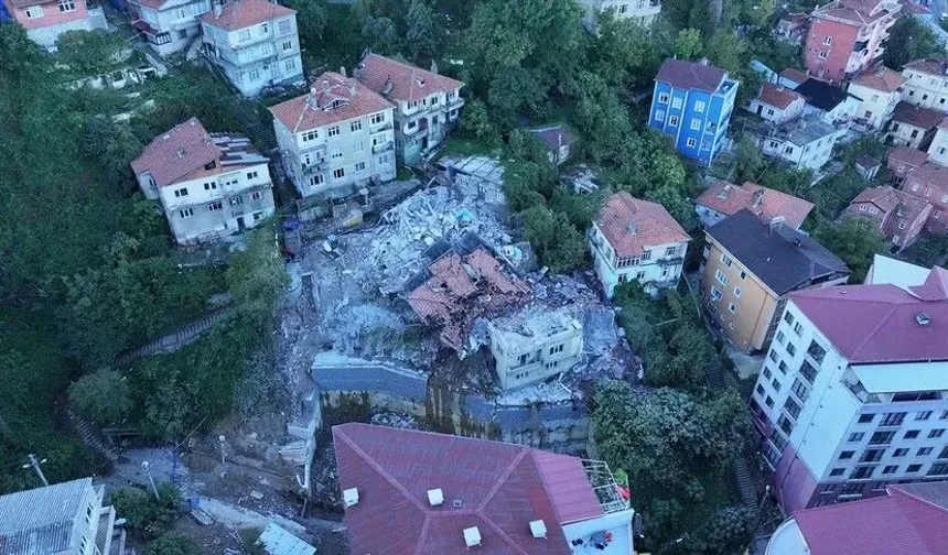 Zonguldak'ta çöken binanın çevresindeki 7 bina tedbiren boşaltıldı