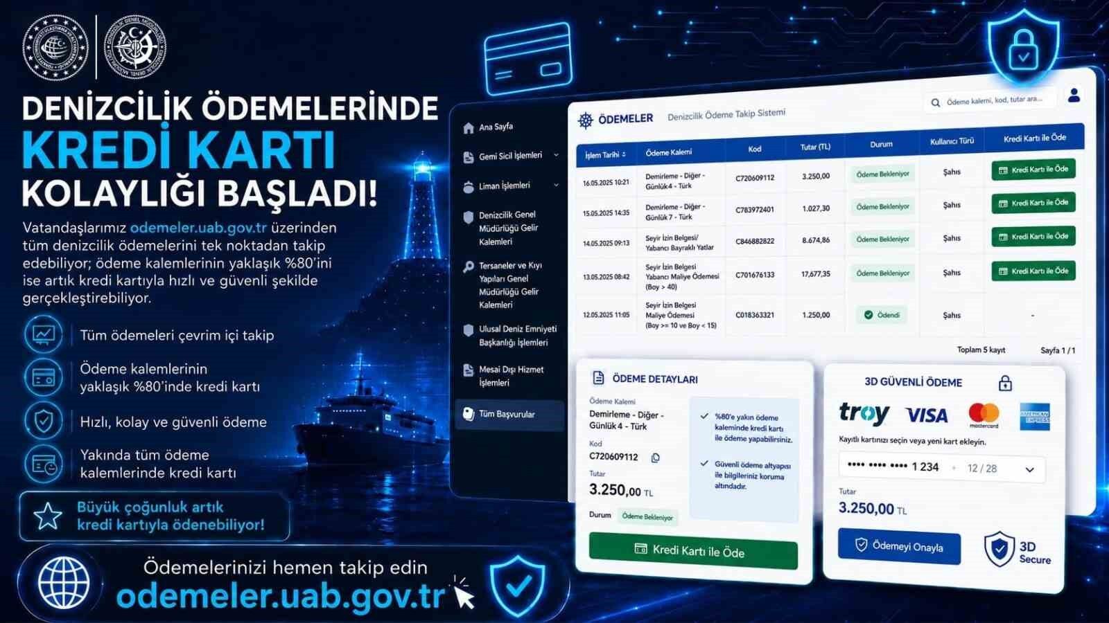 Bakan Uraloğlu: 'Denizcilik ödemelerinin yaklaşık yüzde 80'i kredi kartıyla çevrim içi yapılabiliyor'