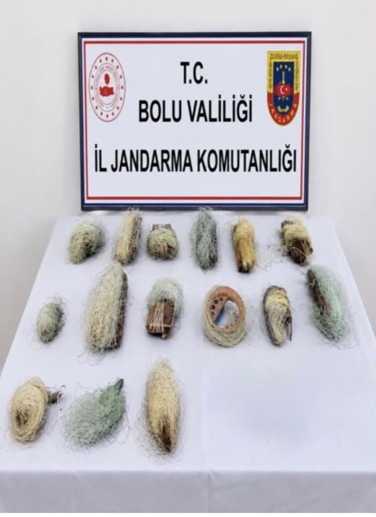 Bolu'da 22,5 metre kaçak ağ ele geçirildi