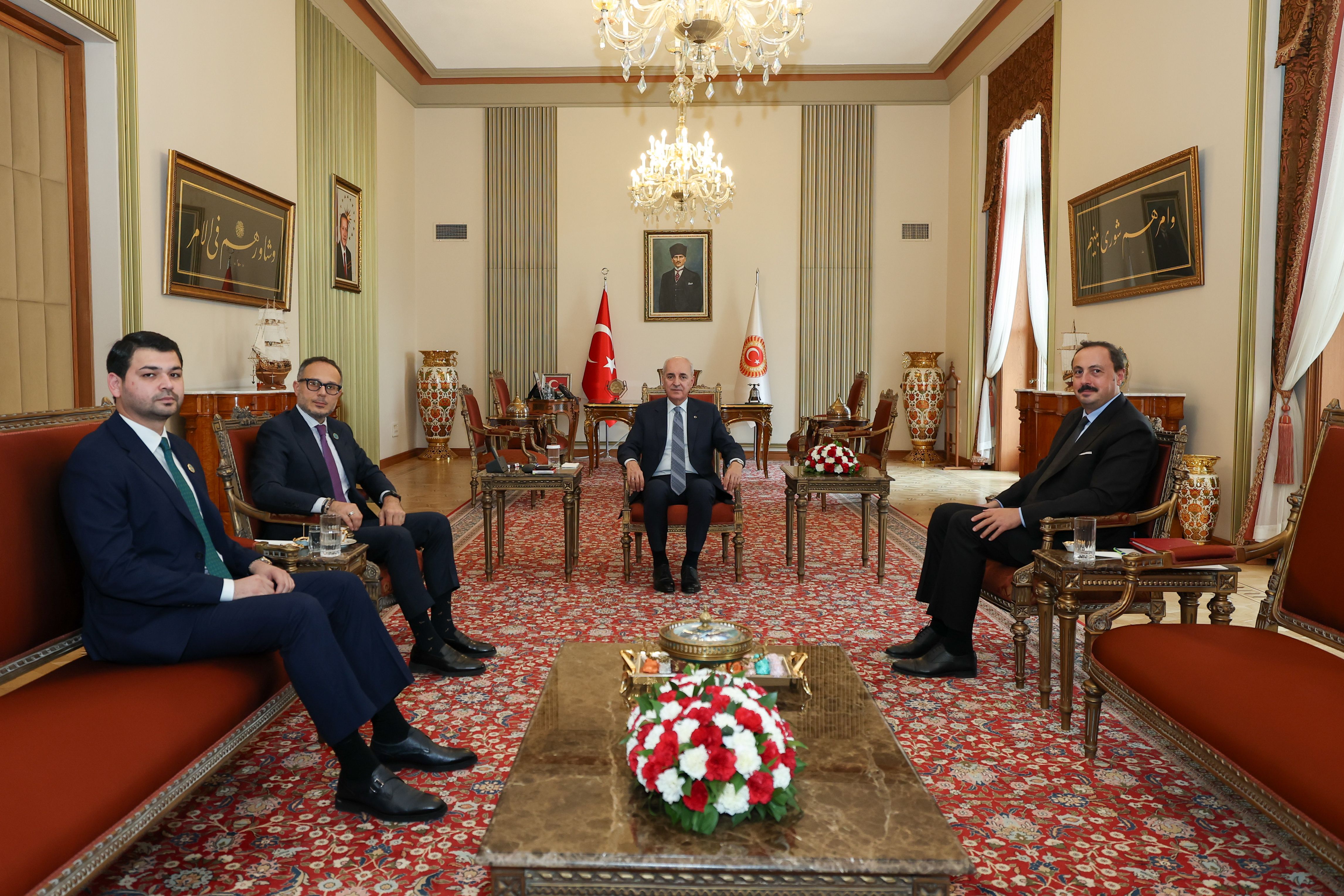 TBMM Başkanı Kurtulmuş, TÜRKPA Genel Sekreteri Ramil Hasan'ı kabul etti